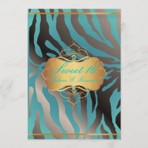 PixDezines Sweet 16/Zebra Stripes Invitation