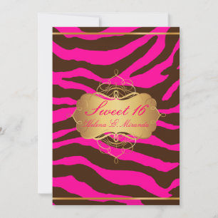 PixDezines Sweet 16/Zebra Stripes Invitation