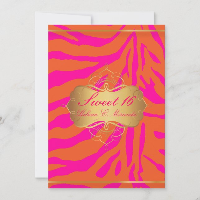 PixDezines Sweet 16/Zebra Stripes Invitation (Front)