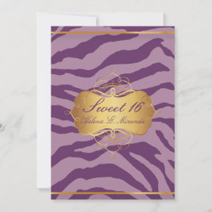 PixDezines Sweet 16/Zebra Stripes Invitation