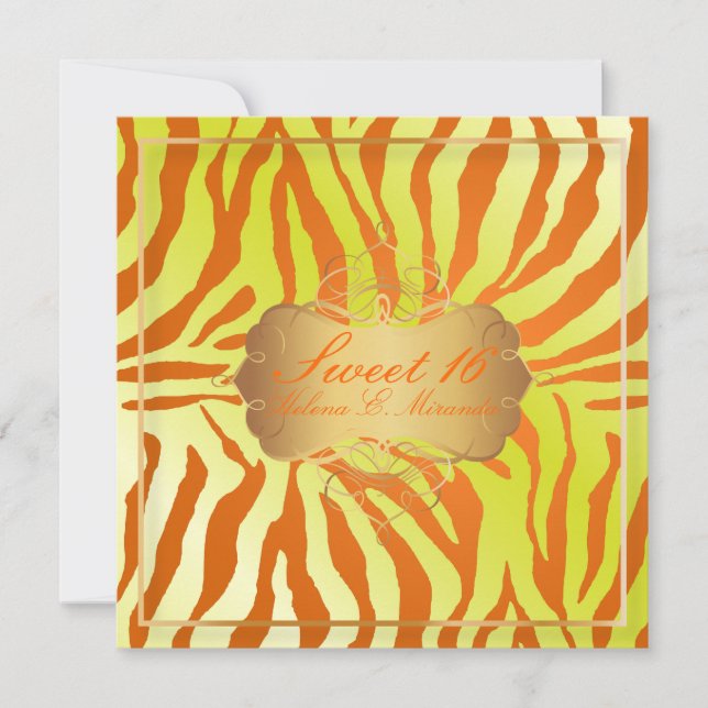 PixDezines Sweet 16/Zebra Stripes Invitation (Front)