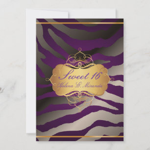 PixDezines Sweet 16/Zebra Stripes Invitation