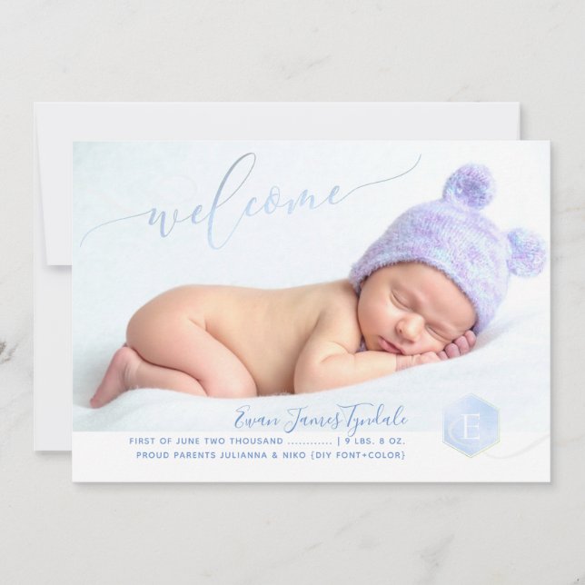 PixDezines Sweet Honeycomb Birth Announcement, Boy Announcement (Front)