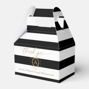 PixDezines Sweet Honeycomb Black+White Stripes Favour Box