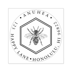 PixDezines SWEET HONEYCOMB QUEEN BEE PINK INK Rubber Stamp