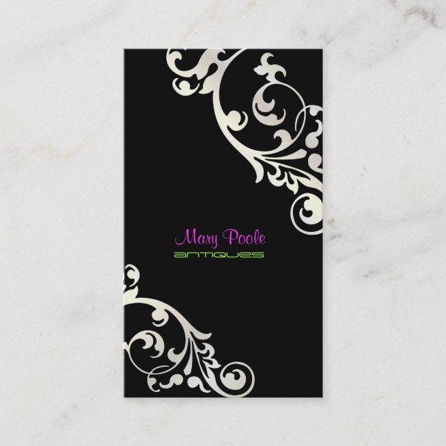 PixDezines swirls/diy background colour Business Card (Front)