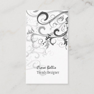 PixDezines Swirls / Graphite+Eggshell Business Card