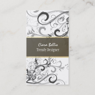 PixDezines Swirls / Graphite+Eggshell Business Card