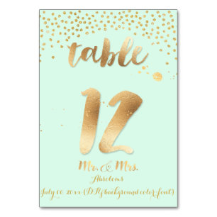 PixDezines table 12/gold sprinkles/DIY colour/mint Table Number