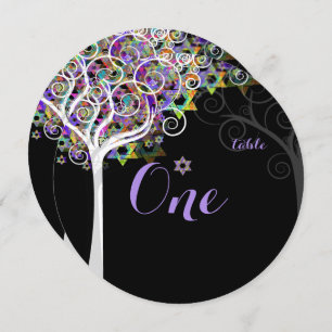 PixDezines table no. tree of life Bat Mitzvah Invitation
