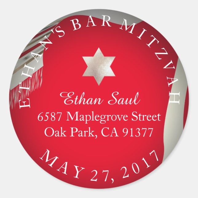 PixDezines Tallit Bar Mitzvah/Env. Sealer Classic Round Sticker (Front)