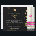 PixDezines Tallit/Star of David/DIY background<br><div class="desc">PixDezines faux silk tallit bat mitzvah.. trimmed with faux gold, silver, copper and hot pink .. drapes over your invite.. background is of course, customisable, as well as the fonts and its colours. The tallit has silver, gold, copper and pink. Please send us an email for your hebrew name and...</div>