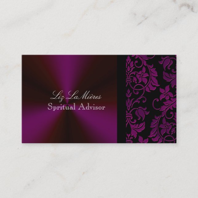 PixDezines Tanza Damask/DIY background/black Business Card (Front)