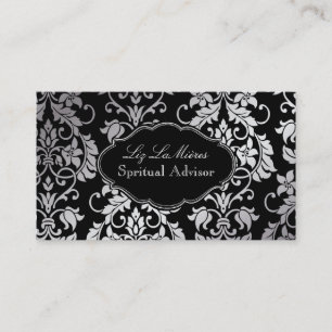 PixDezines Tanza Damask/DIY background/black Business Card