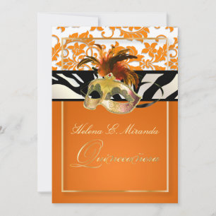 PixDezines Tanza Damask/Quinceanera/Zebra Invitation