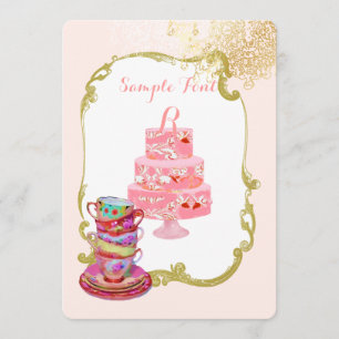 PixDezines tea party/bridal/watercolor Invitation