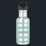 PixDezines Teal Green Stripes/adjustable 532 Ml Water Bottle<br><div class="desc">PixDezines Teal Green stripes,  dynamic design.. allows you to  adjust the stripes and change background colour. 

To view more of our stripes,  copy paste this URL:
www.zazzle.com/pixdezines stripes bottles?rf=238522335502586196

Copyright ©  2008-2016 PixDezines.com™ and PixDezines™ on zazzle.com.  All rights reserved.</div>