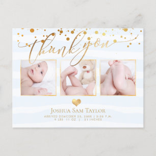 PixDezines Thank You, Baby Shower/Confetti/Heart Postcard