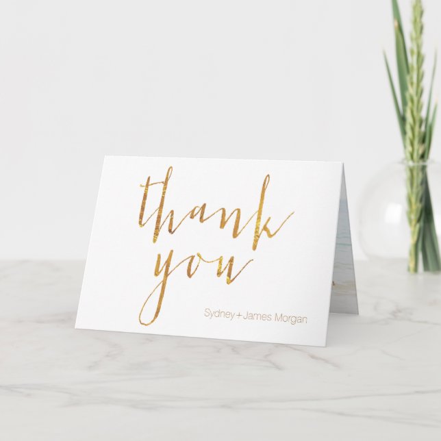 PixDezines thank you cards/faux gold leaf Card (Front)