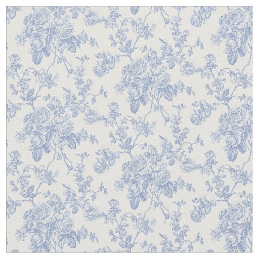 PixDezines Toile Blue Roses/DIY background colour Fabric | Zazzle.com.au