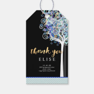 PixDezines Tree of Life Bat Mitzvah/Blue Gift Tags