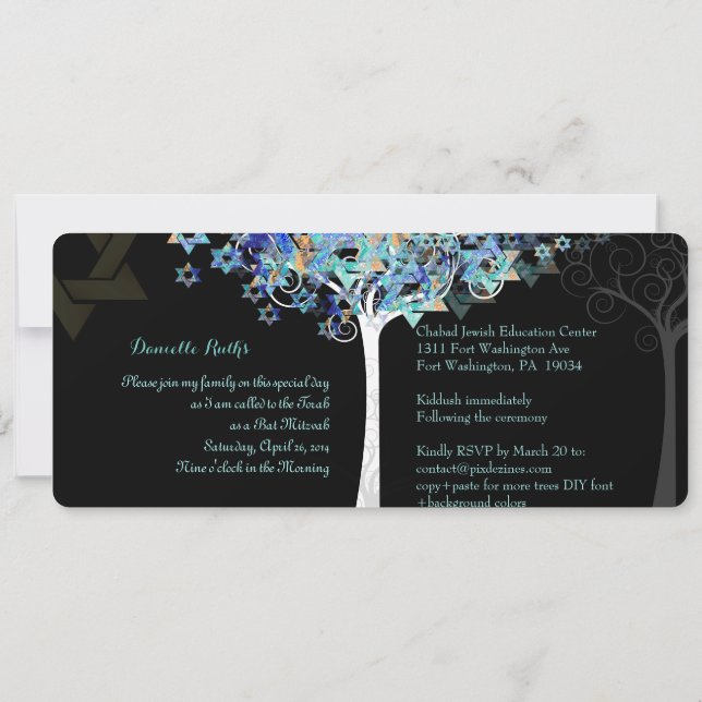 PixDezines Tree of Life/DIY Background Invitation (Back)