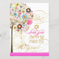 PixDezines tree of life+floral, Bat Mitzvah
