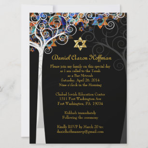 PixDezines tree of life mitzvah Invitation
