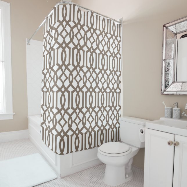 PixDezines Trellis/DIY Colour/Adjustable Pattern Shower Curtain (In Situ)