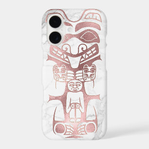 PixDezines TRIBAL TOTEM, FAUX ROSE GOLD+MARBLE