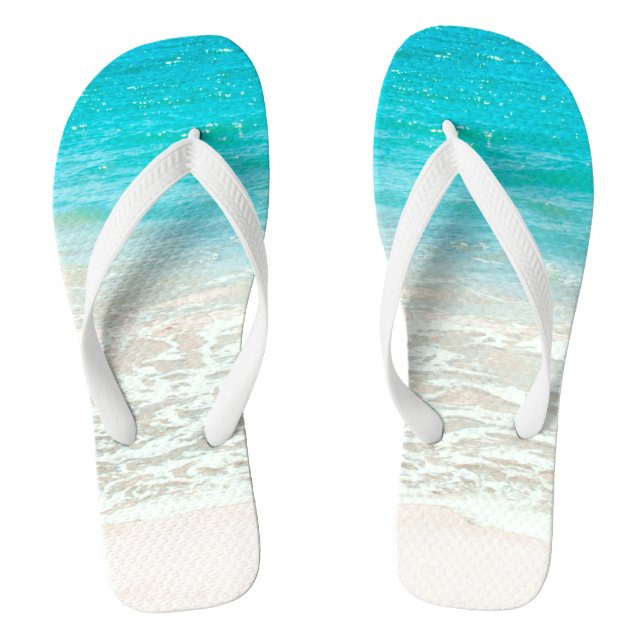 PixDezines Tropical Beach Thongs (Footbed)