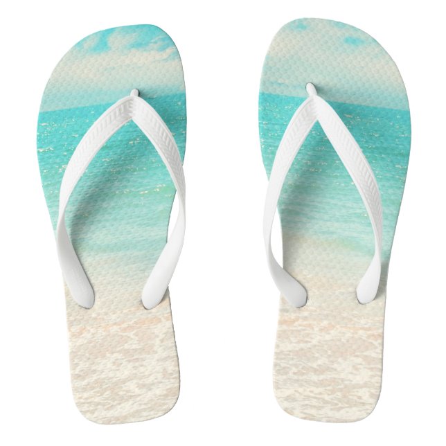 PixDezines Tropical Beach Thongs (Footbed)