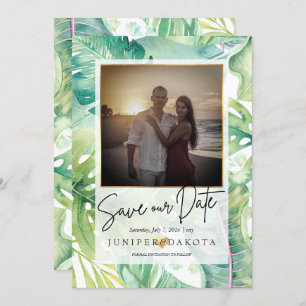 PixDezines Tropical Greenery Save our Date Invitation