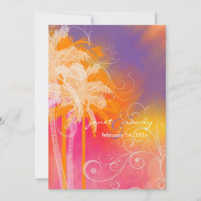 PixDezines tropical hula+swirls Invitation (Front)