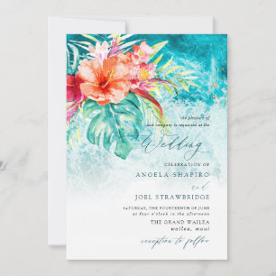 PixDezines Tropical Paradise Beach Wedding Invitation