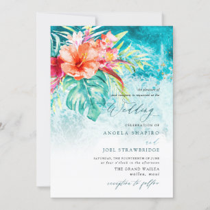 PixDezines Tropical Paradise Beach Wedding Invitation