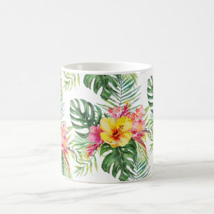 PixDezines Tropical Paradise Floral Foliage Coffee Mug