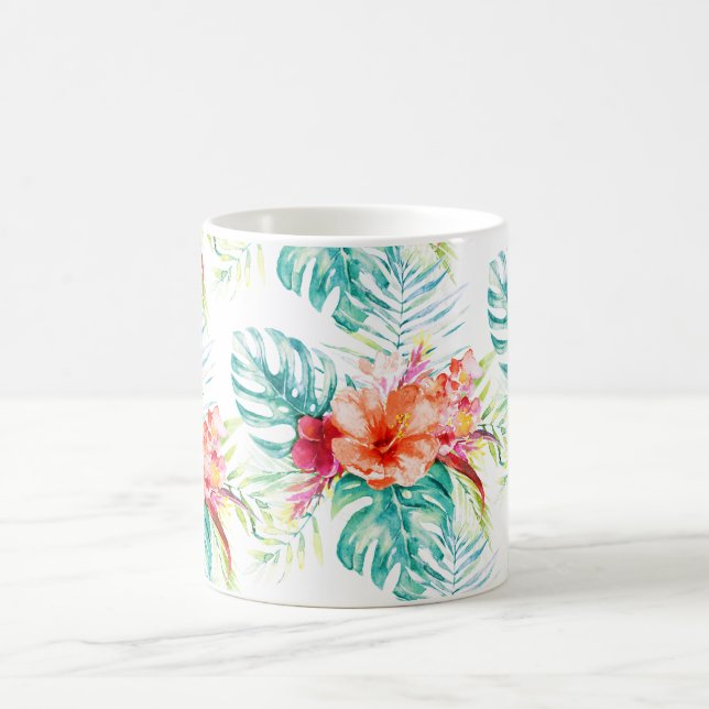 PixDezines Tropical Paradise Floral Foliage Coffee Mug (Center)