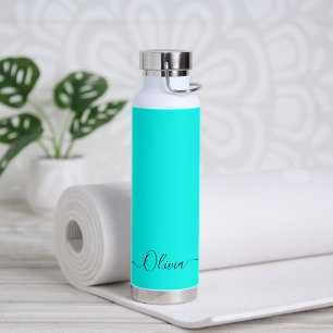 PixDezines Turquoise Aqua Blue DIY Colour Water Bottle