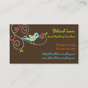 PixDezines Tweet, tweet, SEO marketing/DIY colour Business Card
