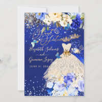 PixDezines Twins Sweet 16 Royal Blue Gold 