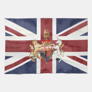 PIXDEZINES UNION JACK and INSIGNIA Tea Towel