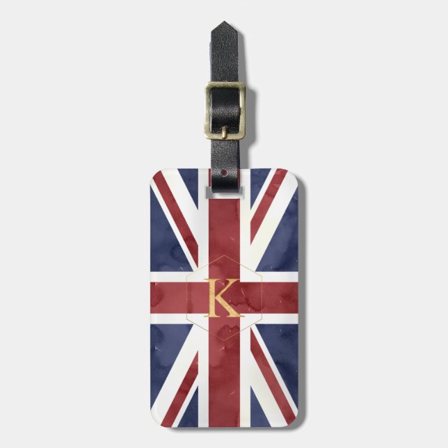 PIXDEZINES UNION JACK + DIY MONOGRAM LUGGAGE TAG (Front Vertical)