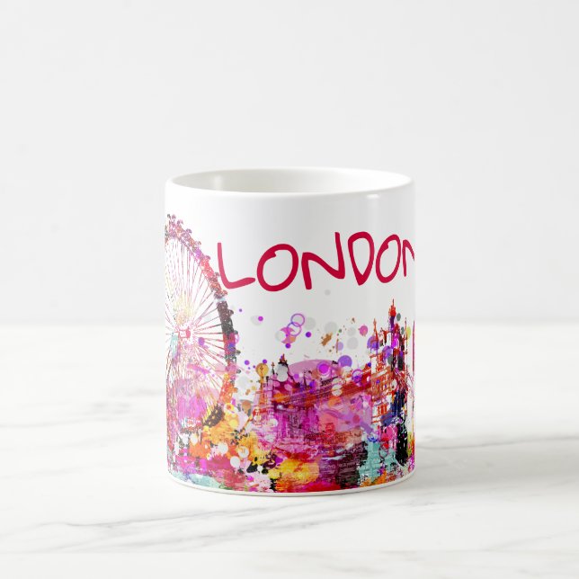 PixDezines urban/london/DIY background colour Coffee Mug (Center)