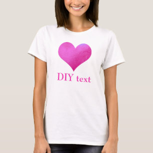 PixDezines Valentine Hot Pink Heart T-Shirt