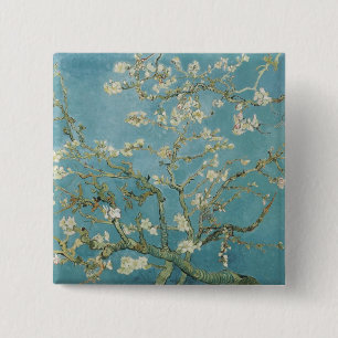 PixDezines Van Gogh Almond Blossom at Saint-Rémy 15 Cm Square Badge