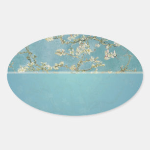PixDezines Van Gogh Almond Blossom at Saint-Rémy Oval Sticker