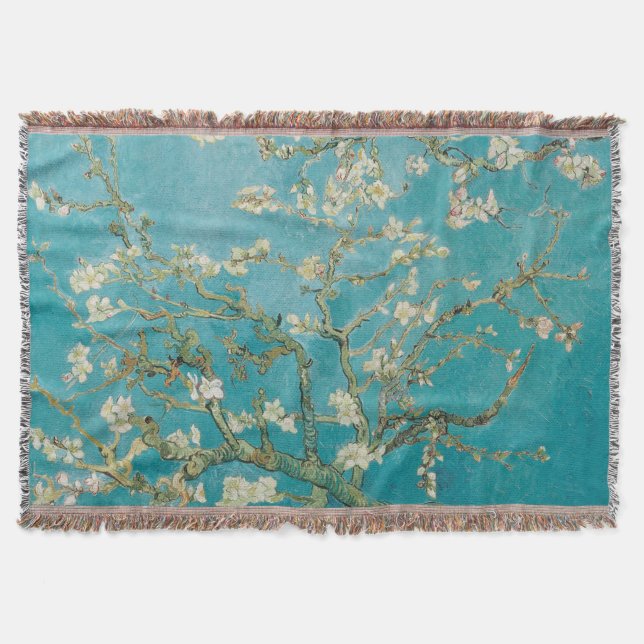 PixDezines van gogh almond blossoms Throw Blanket (Front)