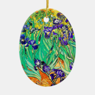 PixDezines van gogh iris/st. remy Ceramic Tree Decoration