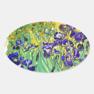 PixDezines van gogh iris/st. remy Oval Sticker